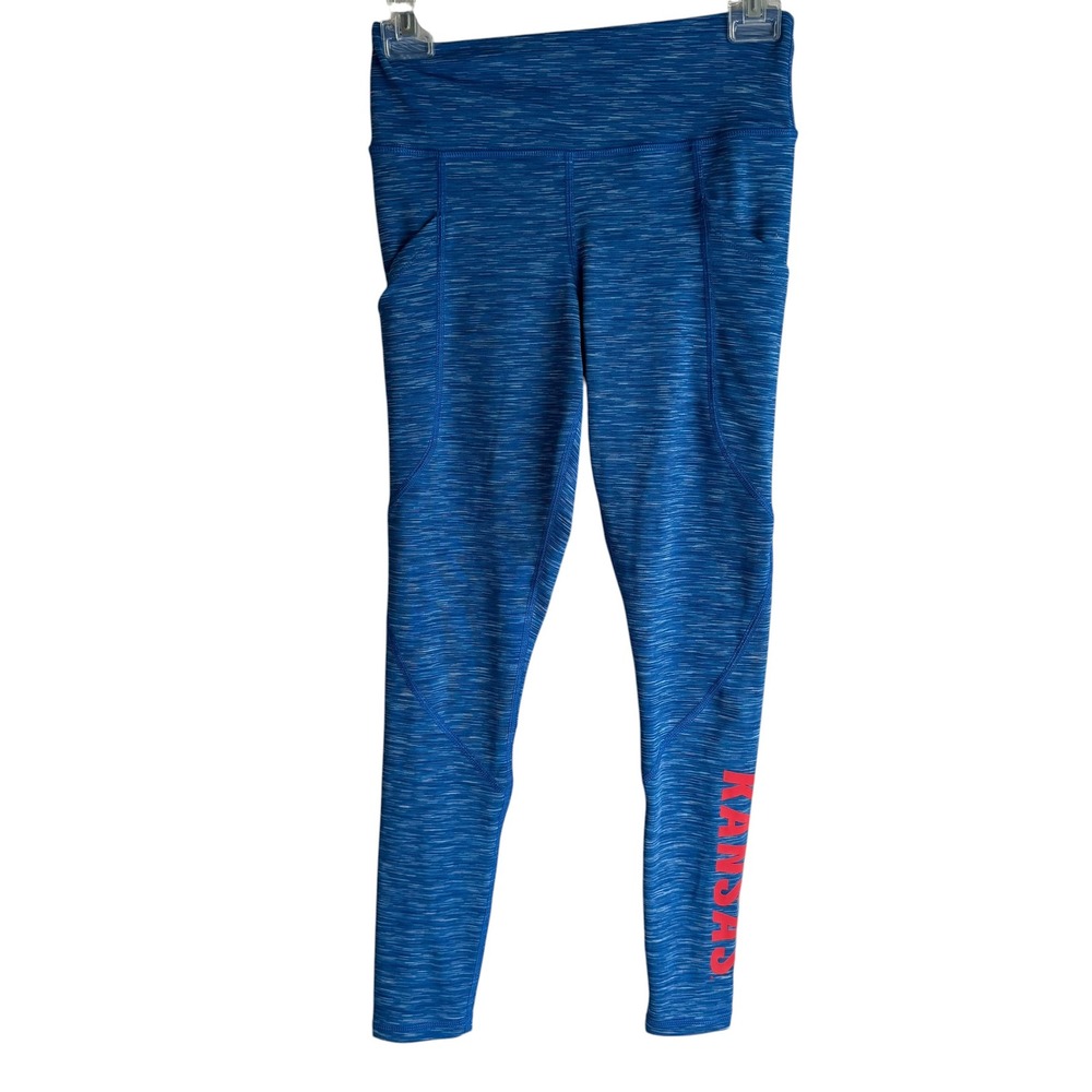 NWT ZOOZATZ Kansas University Jayhawks Ladies Athletic Stretch Leggings, S